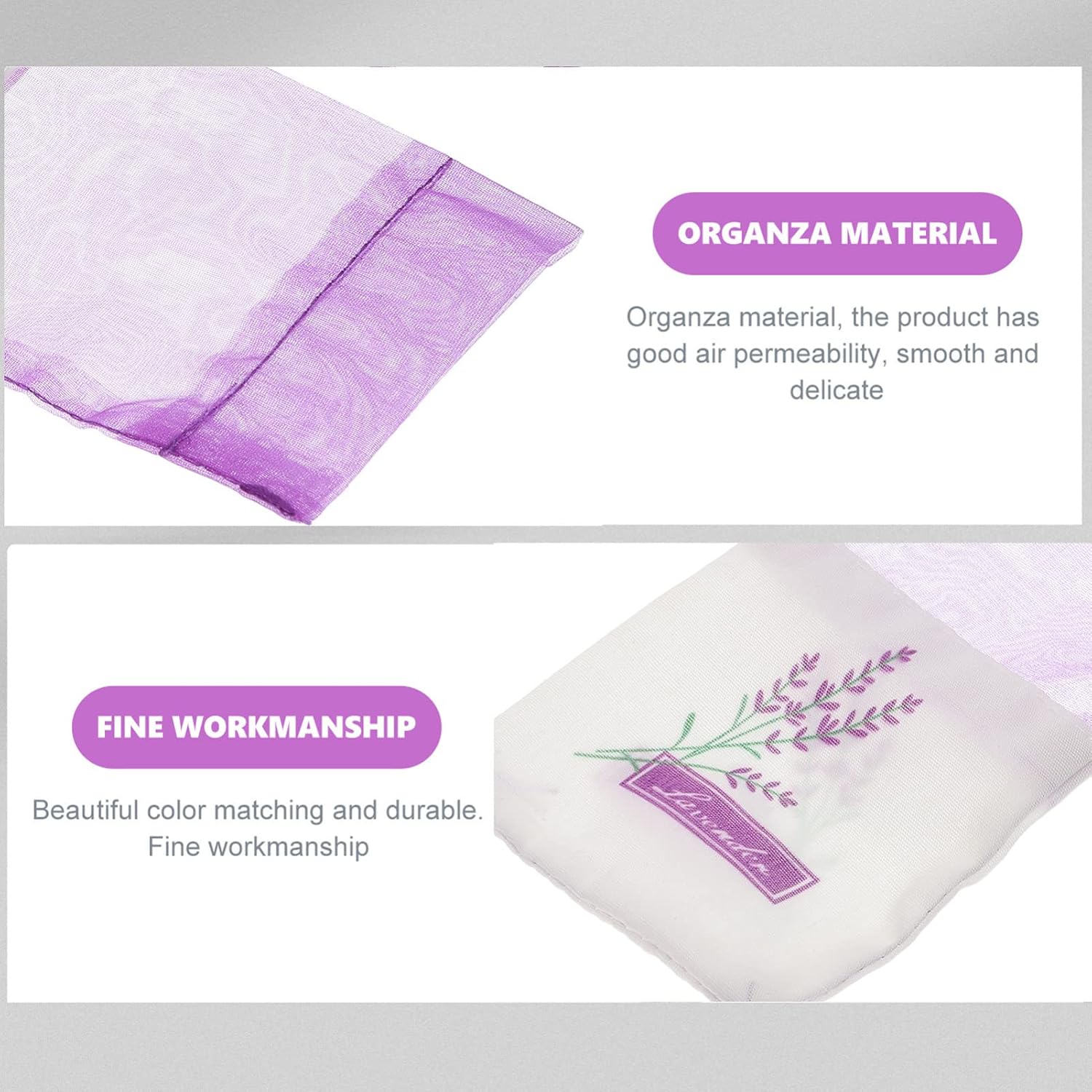Gatuida 30 Pcs Empty Sachet Bags Flower Printed Drawstring Purse for Dried Herbs Lavender Storage Portable Home Fragrance Sachets 6.49X2.83In