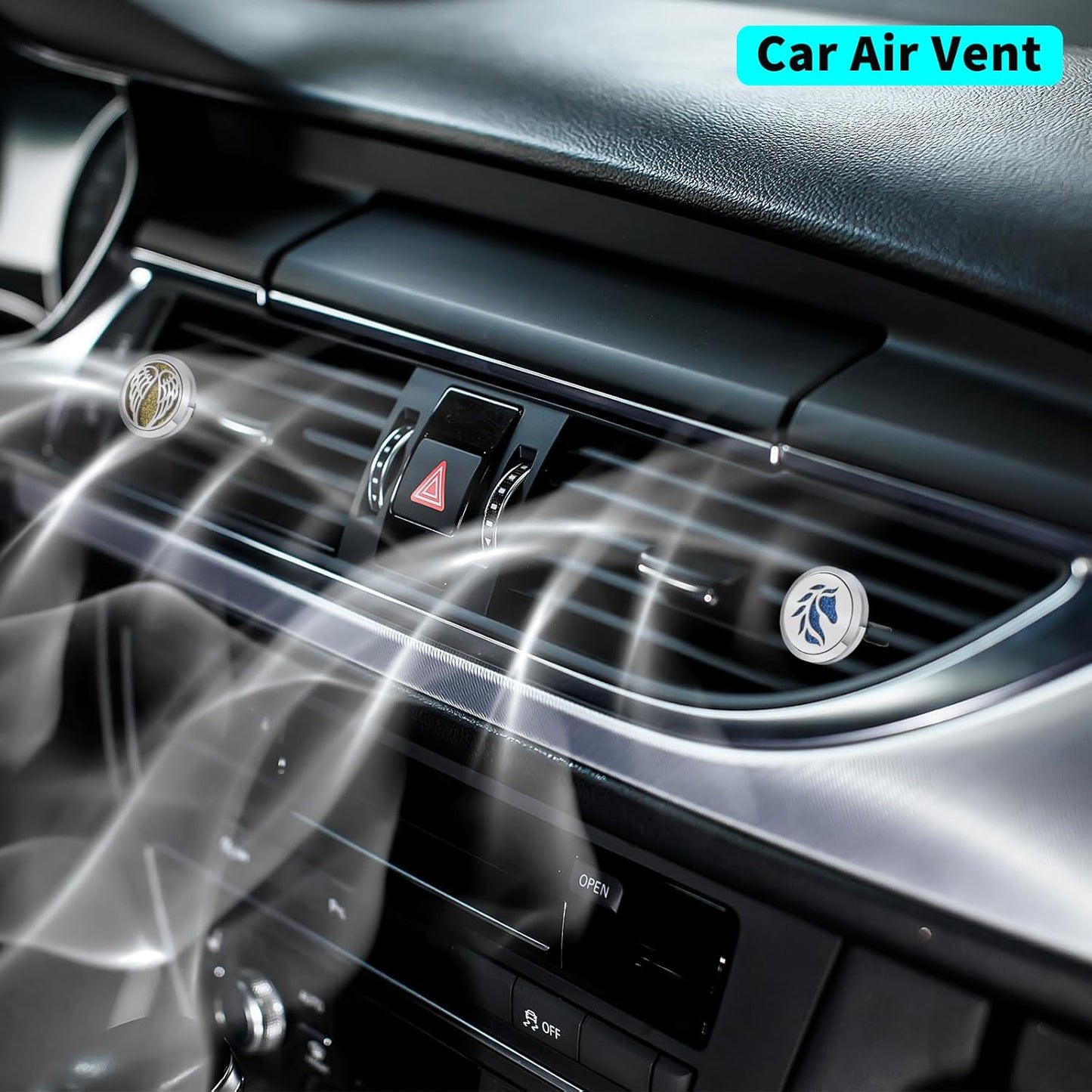 12pcs Car Aromatherapy Clip, Car Diffuser, Car Aromatherapy Essential Oil Diffuser, 30mm-Aromatherapy Diffuser 12pcs Set with 120 Glitter Powder Cotton Pads