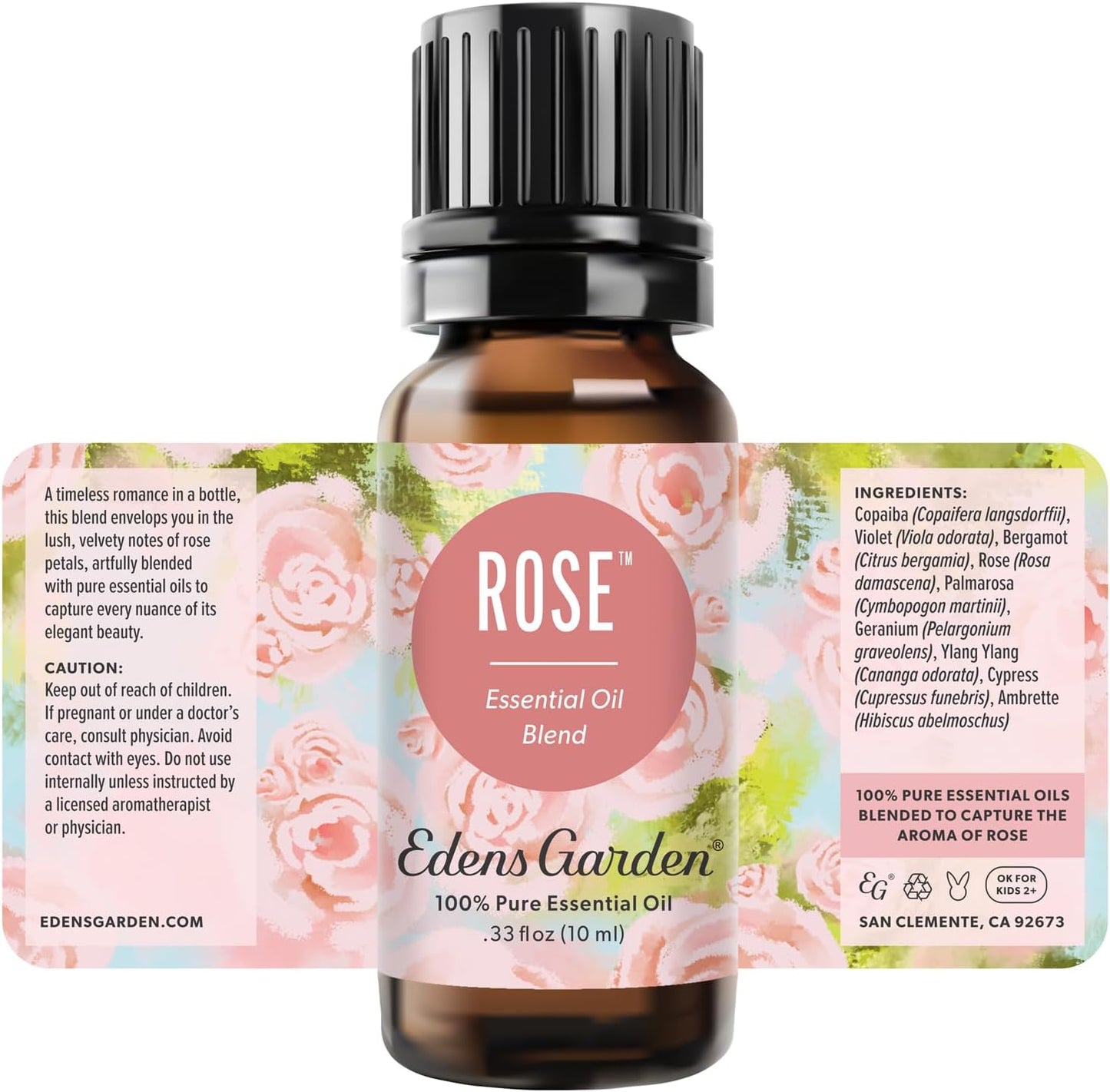 Edens Garden Rose Essential Oil Blend – 100% Pure Therapeutic Grade, Aromatherapy, Relaxation, Skin Therapy, Clean Perfume & Fragrance Alternative, Floral Aroma for Diffusers & DIY 10 ml (.33 fl oz)
