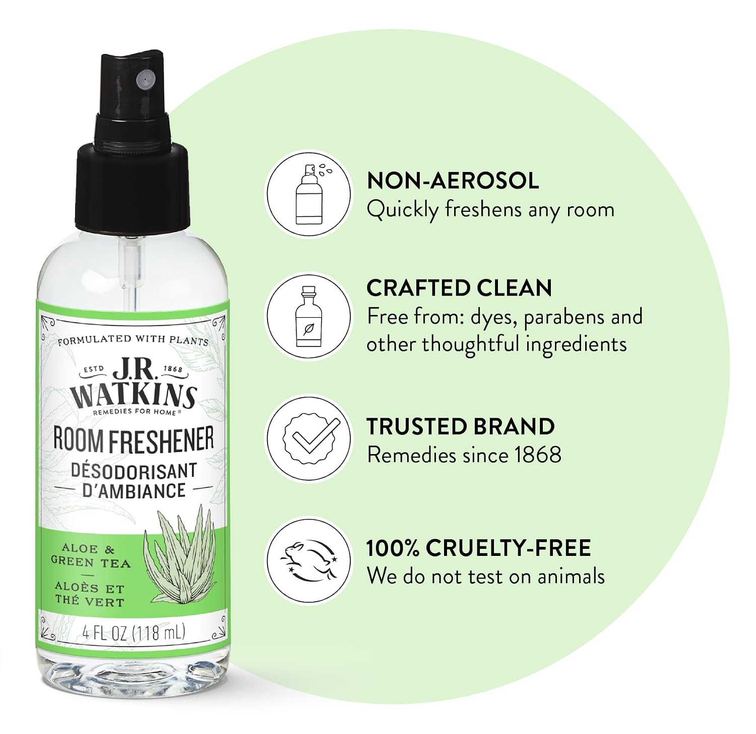 J.R. Watkins Room Freshener - Aloe & Green Tea - 4 Fl Oz