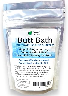 Urban ReLeaf Butt Bath, 6 oz. Bag, Sitz Bath Sea Salt Soak | Hemorrhoids, Fissures & Stitches, Helps Itching & Burning, Clean, Soothe & Calm, Gentle Relief, 100% Natural