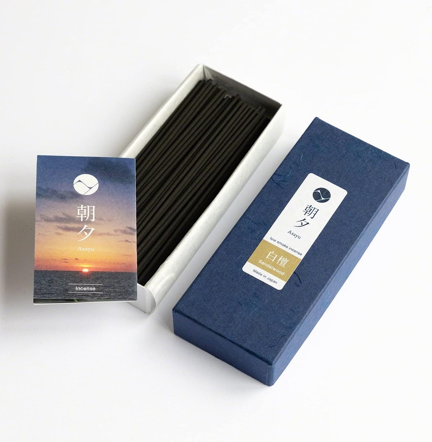 Gift Set: Sandalwood Incense Sticks & Navy Blue Lotus Holder by Asayu Japan