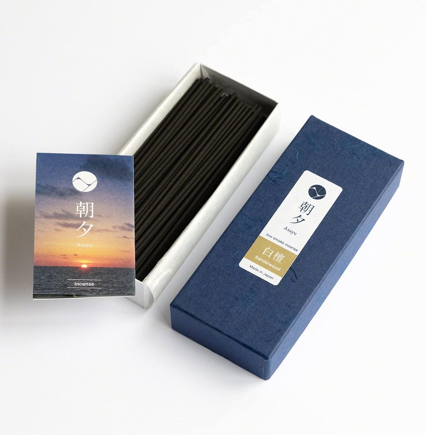 Asayu Japan Sandalwood Incense Sticks - Low Smoke Japanese Incense, 40g (70-80 Sticks), Made in Japan, Smokeless for Less Irritation and Non-Toxic, for Meditation, Relaxation & Home Fragrance