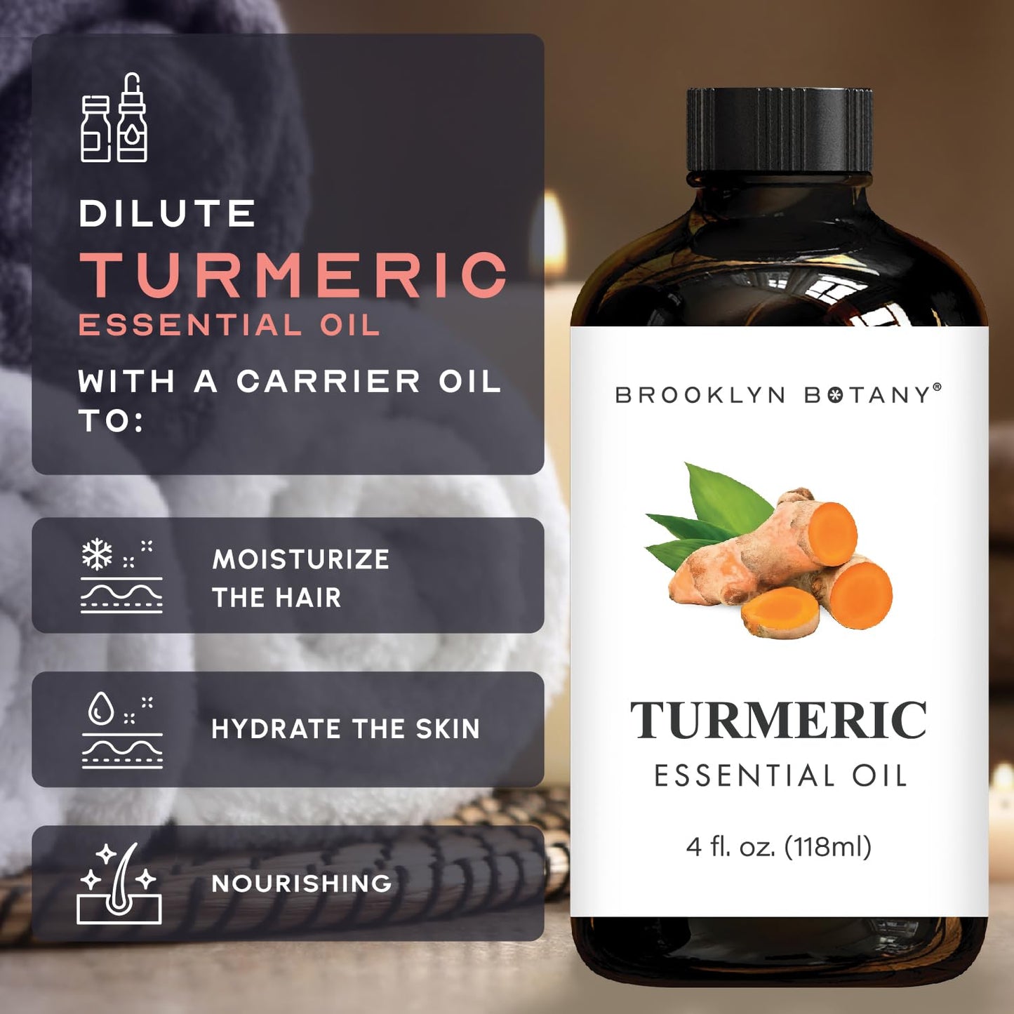 Brooklyn Botany Grapefruit & Turmeric Essential Oils – 4 Fl Oz (Pack of 2) – 100% Pure & Natural – Uplifting & Warm Aromatherapy Blend