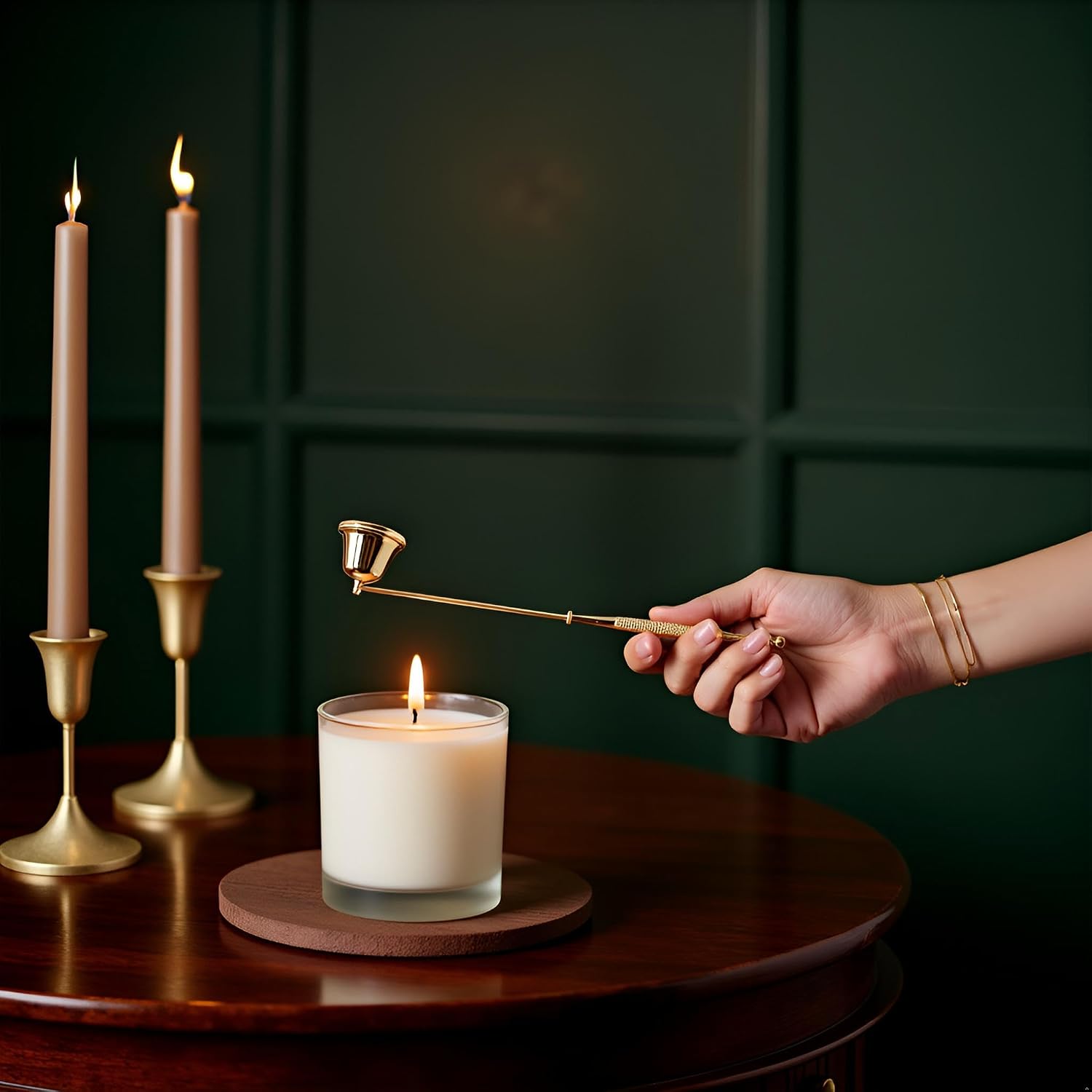 Gold Metal Candle Snuffer Wick Snuffer with Long Handle Candlesnuffers Candle Sleeves Accessories
