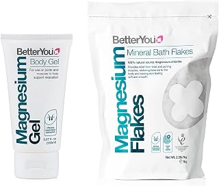 BetterYou Original Flakes with Gel Bundle - Magnesium Flakes and Magnesium Body Gel - Bath Salts and Body Moisturizer - Soothe Tired Muscles - 2 pc