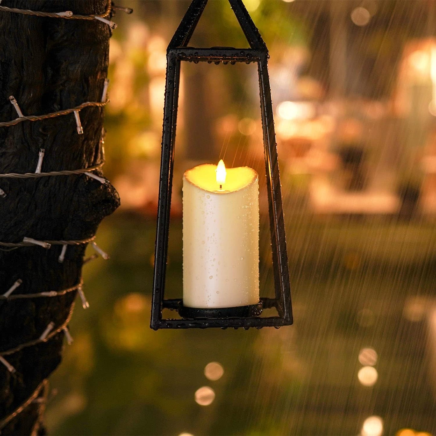 Homemory LED Candles with Remote Timers - Battery Operated, Electric Fake Plastic, Dark Ivory, Outdoor Waterproof Set of 3