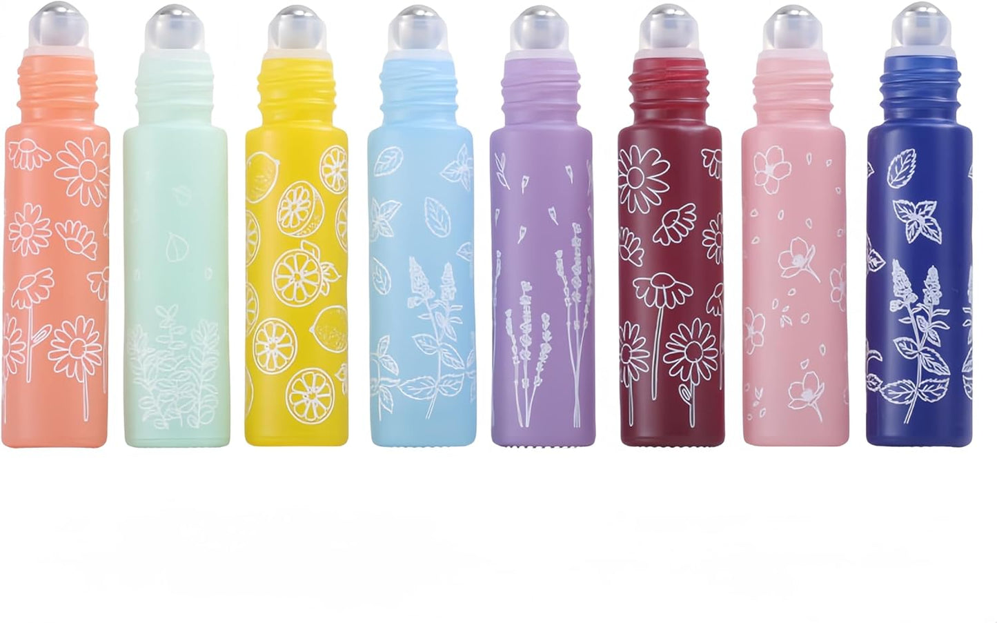 10 Pcs Red Glass Essential Oil Roller Bottles,10ml Empty Refillable Roll on Bottles,Glass Travel Roller Bottles with Stainless Steel Roller Balls for Essential Oil,Perfume,Aromatherapy,Lip Balms