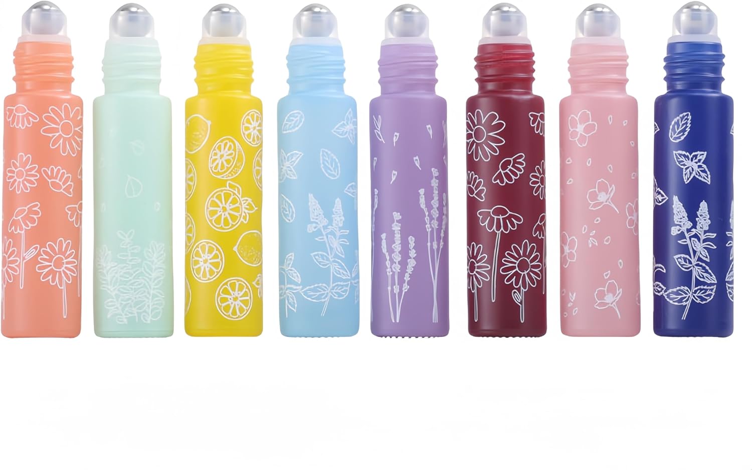 10 Pcs Red Glass Essential Oil Roller Bottles,10ml Empty Refillable Roll on Bottles,Glass Travel Roller Bottles with Stainless Steel Roller Balls for Essential Oil,Perfume,Aromatherapy,Lip Balms