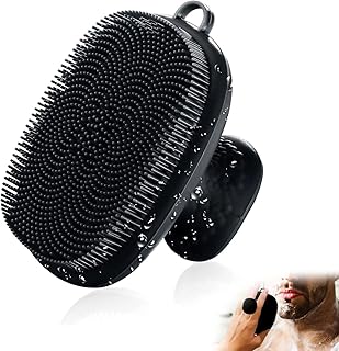 Face Scrubber, Silicone Face Scrubber for Men Facial Cleansing Brush Silicone Face Wash Brush Manual Waterproof Cleansing Skin Care Face Brushes for Exfoliating- Black