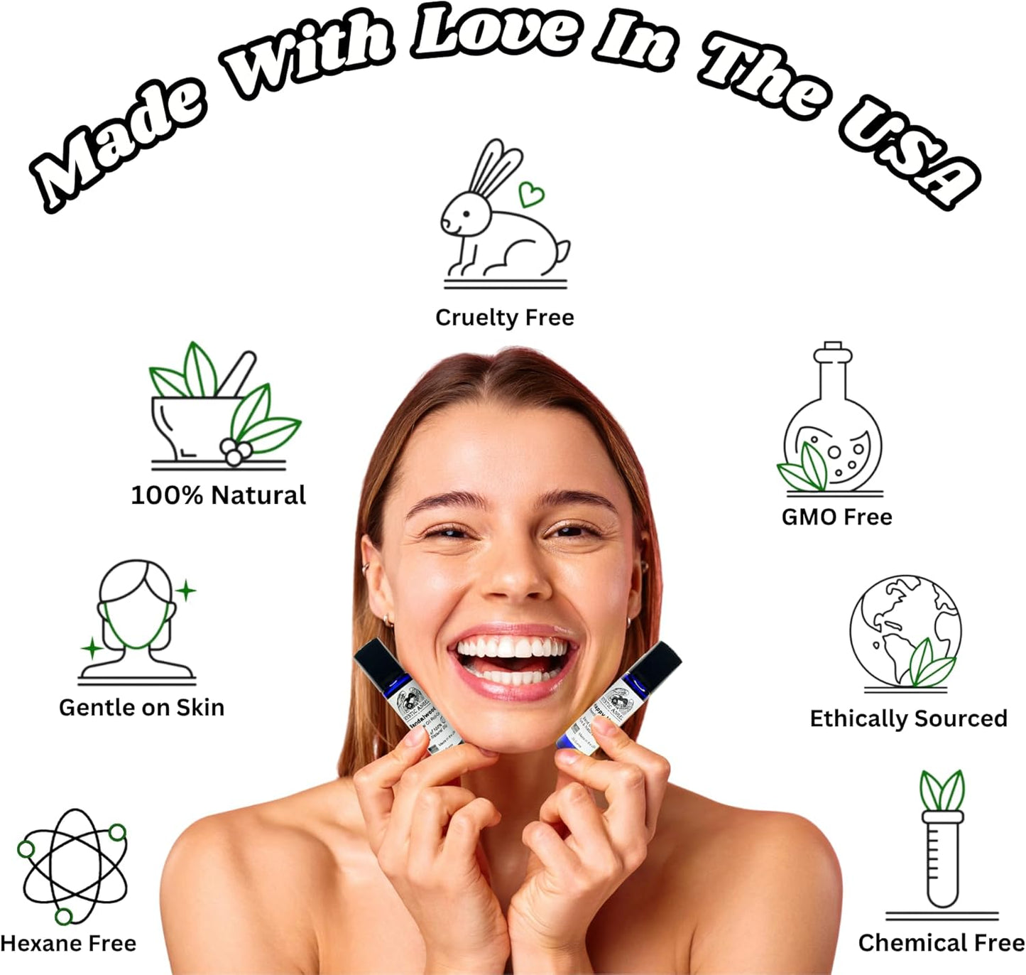 Mystic Angel Patchouli Essential Oil Roll-On - Therapeutic Blend of Pure Essential Oils Aromatherapy for Body & Soul Safe for All Skin Types, Made in the USA, .35 Oz.