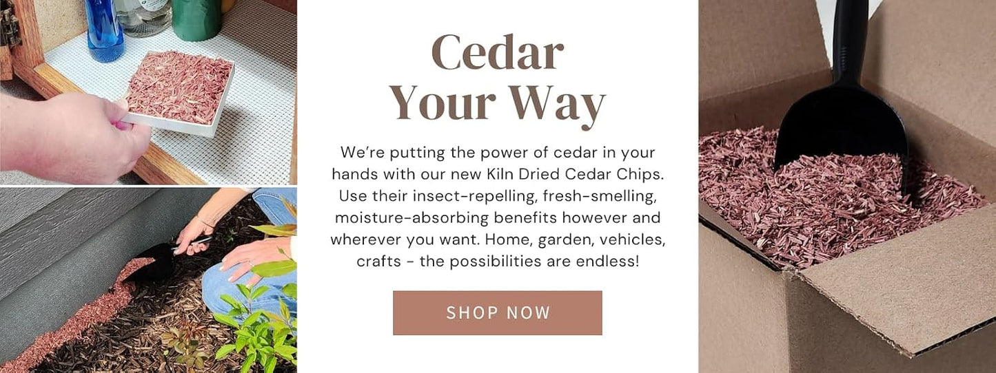 Woodlore – Kiln Dried Eastern Red Aromatic Cedar Chips Made in Wisconsin USA (9lbs)
