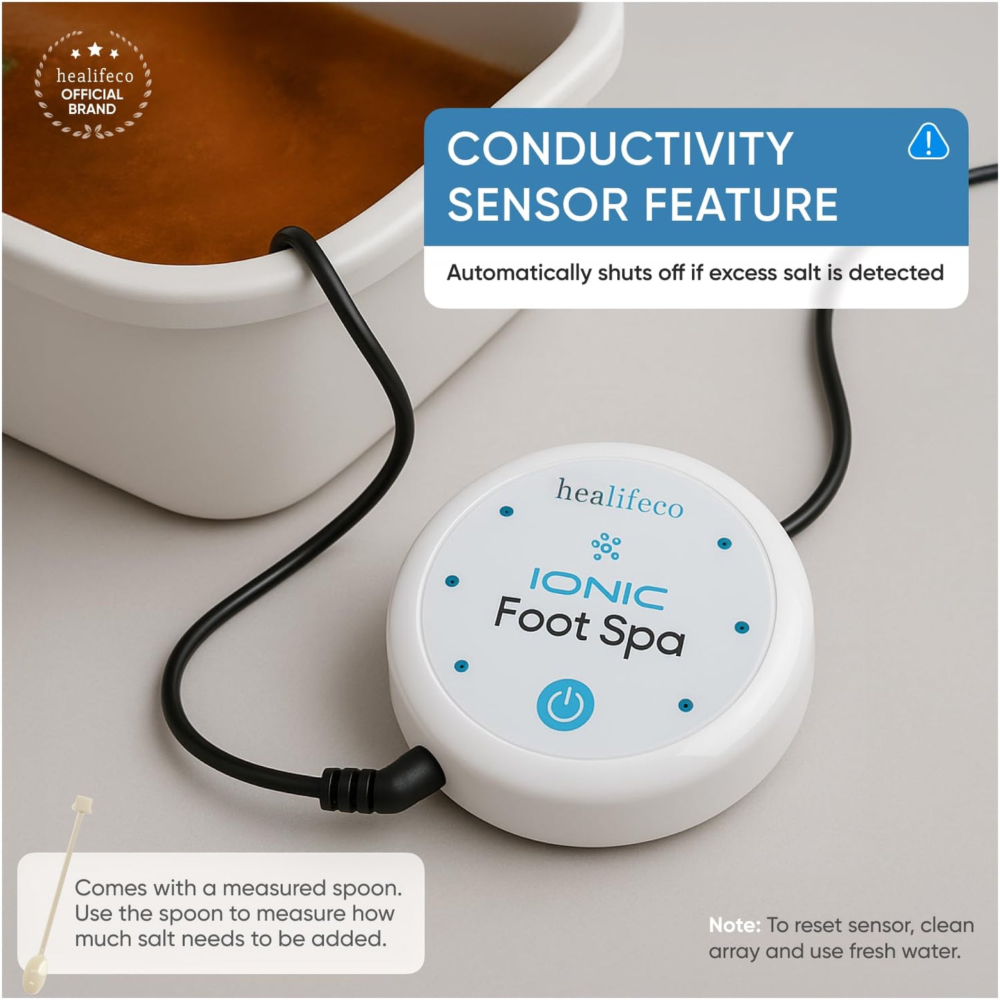 Ionic Foot Spa by Healifeco – Ion Foot Bath Detox Machine - For Toxins & Heavy Metals – Activates 2,000 Foot Detox Nodes – Easy 30-Min Home Detox – 90,000+ Happy Users Trust It - With Basin
