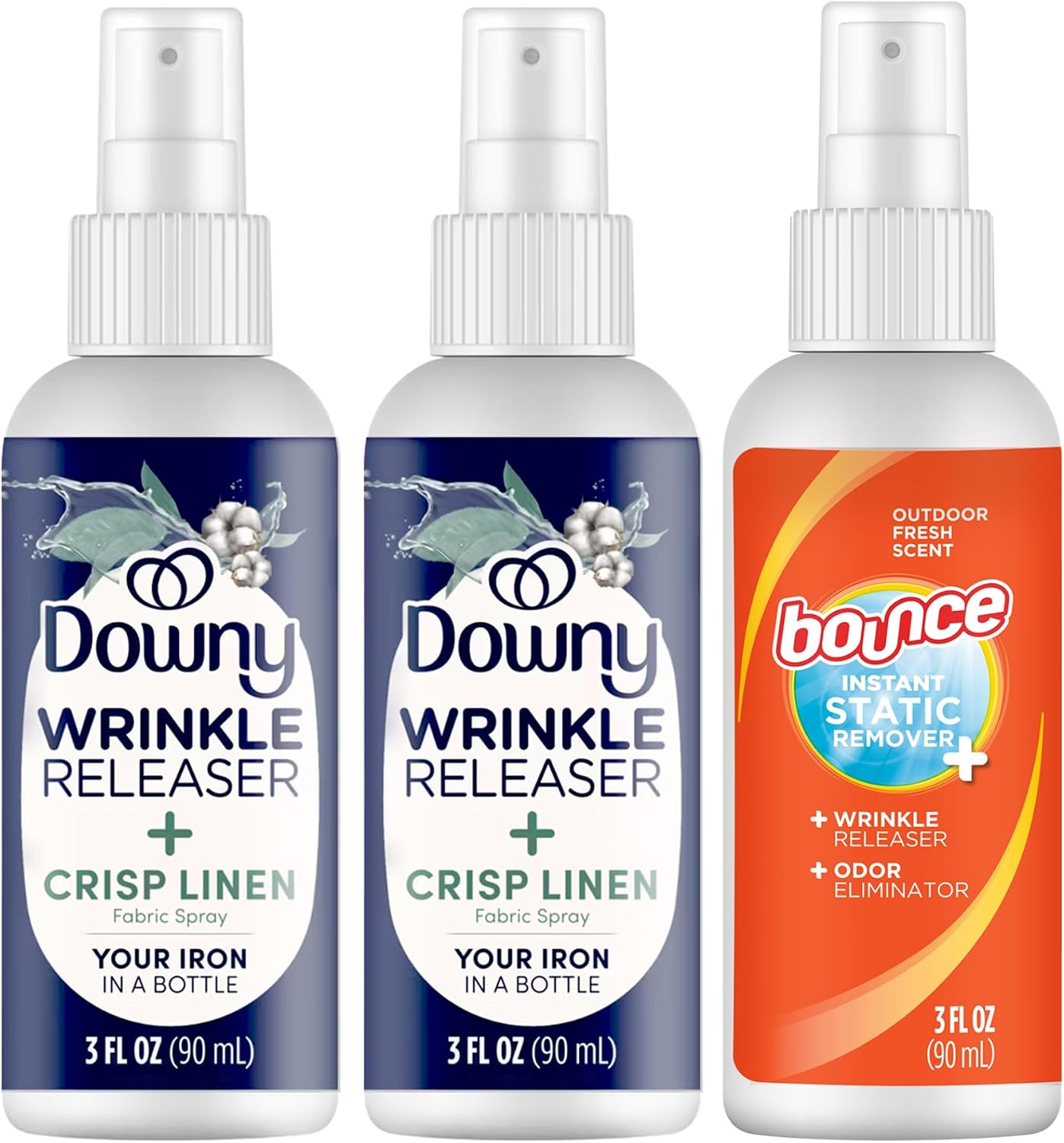 Downy Wrinkle Release Spray Bundle w/Bonus 3oz Bounce Spray Sample - 3 Pack