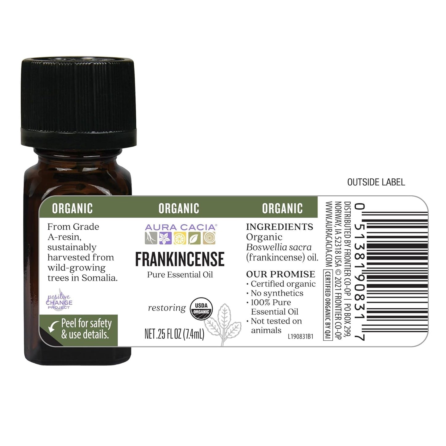 Aura Cacia Organic Frankincense Essential Oil 0.25 fl. oz.