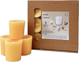 Scented Votive Candles Set of 9 – CW Studio Kraft Paper Gift Box, Up to 12 Hour Clean Burn Each, Hand-Poured Soy & Paraffin Wax, Variety Pack Home Decor & Gift