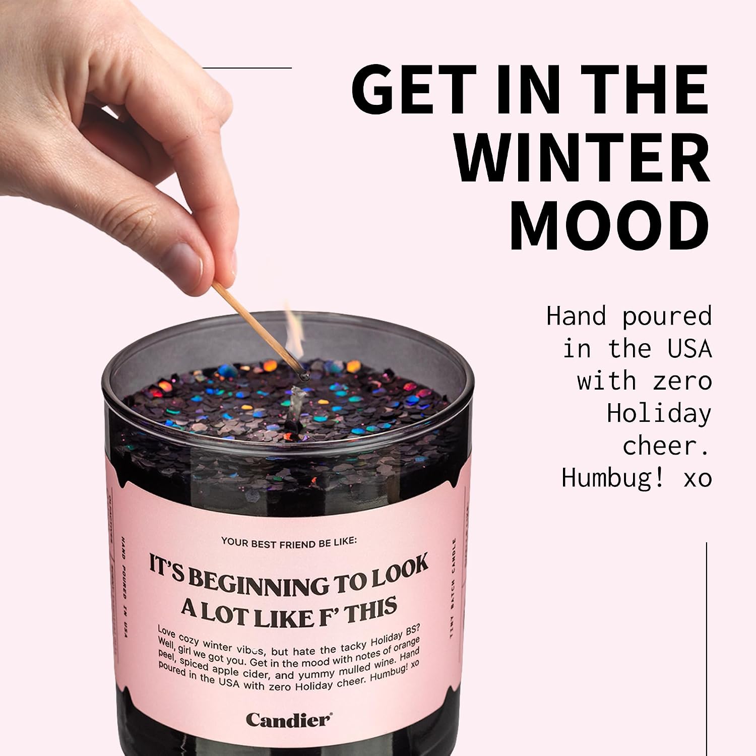 It’s Beginning to Look a Lot Like F This Scented Candle, Natural Soy Wax Candle with Orange Peel and Spiced Apple Cider Notes, Long-Lasting 60-Hour Burn, Candier by Ryan Porter