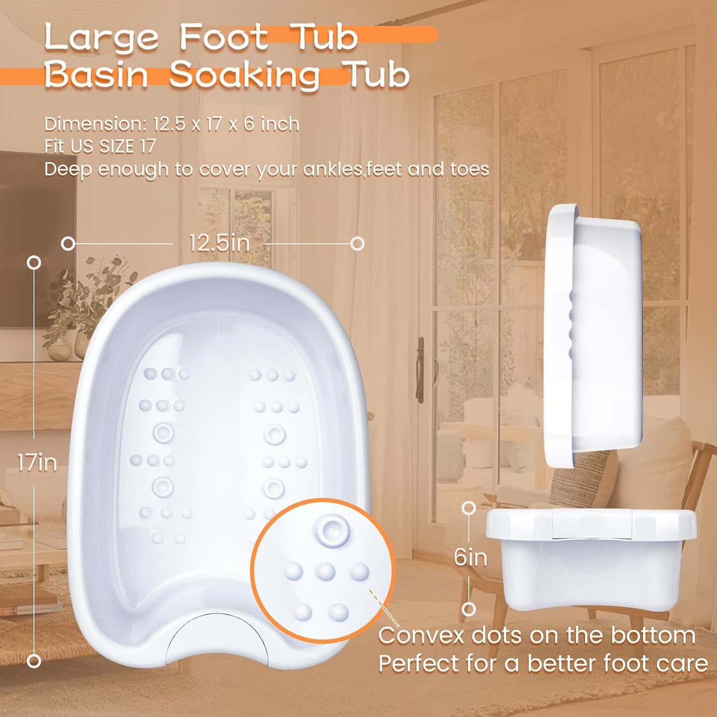 Ionic Bath Foot Basin for Detox Machine, Ionic Foot Bath Tub Basin, Feet Bucket with 100 Liners for Home Use
