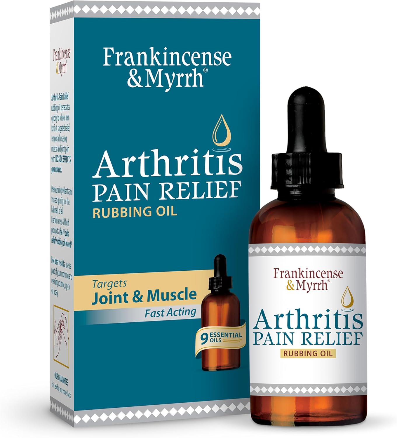 Frankincense & Myrrh Arthritis Pain Relief Rubbing Oil – Arthritis Pain Reliever with Frankincense Essential Oil for Sciatica, Lower Back, Neck, Hands, Knees, Joints and Shoulders, 2 fl.oz. - 1 Pack