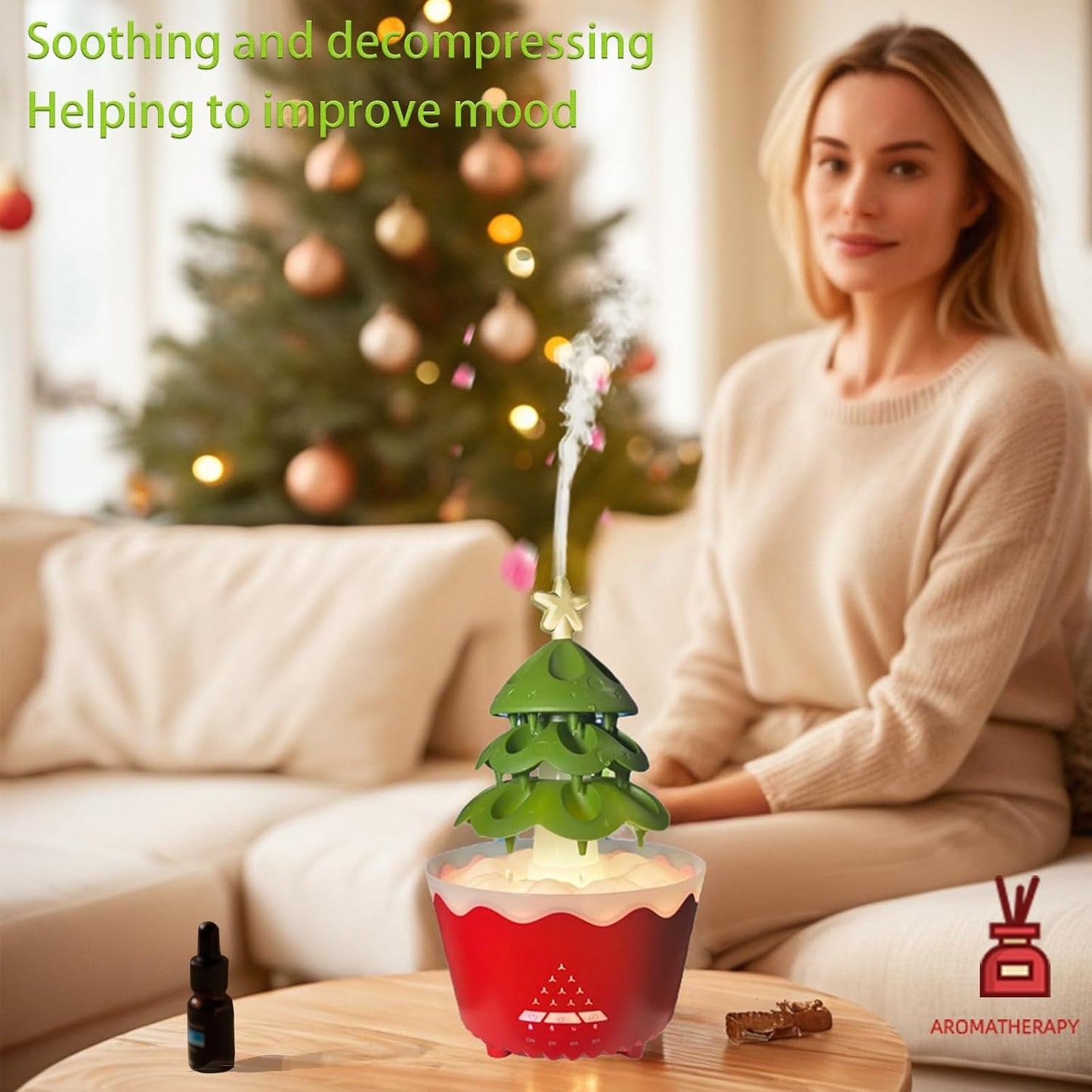 Raindrop Humidifiers for Bedroom, Small Humidifier, Aromatherapy Essential Oil Diffuser,Essential Oil Diffuser with Atmosphere Light, Humidifier with 4 timers,Suitable for Bedroom,Gym,Yoga Room