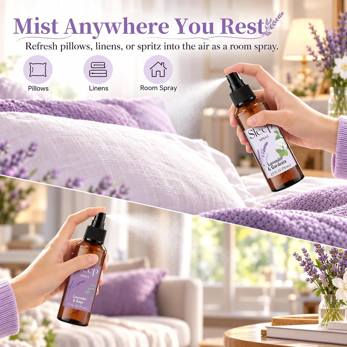 STRN Sleep Spray with Lavender Essential Oil, Pillow Spray, 2.5 FL OZ * 4