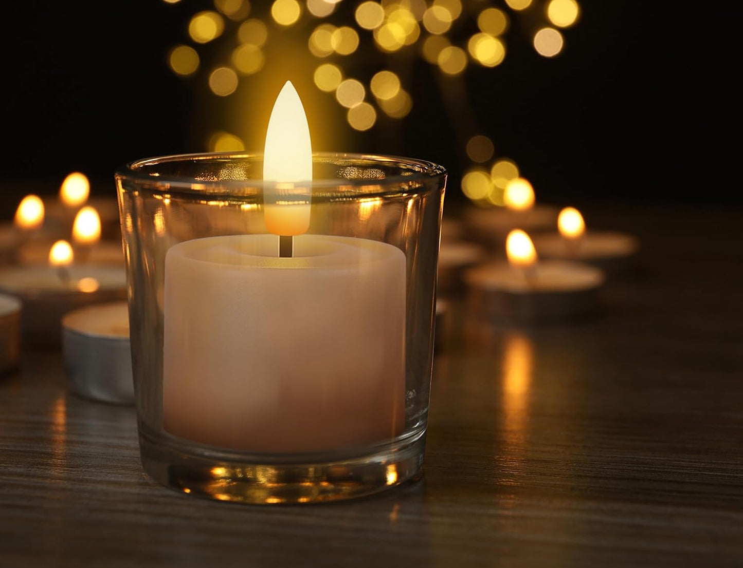 12 Pack Rechargeable Tea Lights with Remote Timer, Battery Operated LED Tealight Flameless Candles, Flickering Tealights for Votive, Weddings, Parties, Halloween, Christmas, Home Decoration