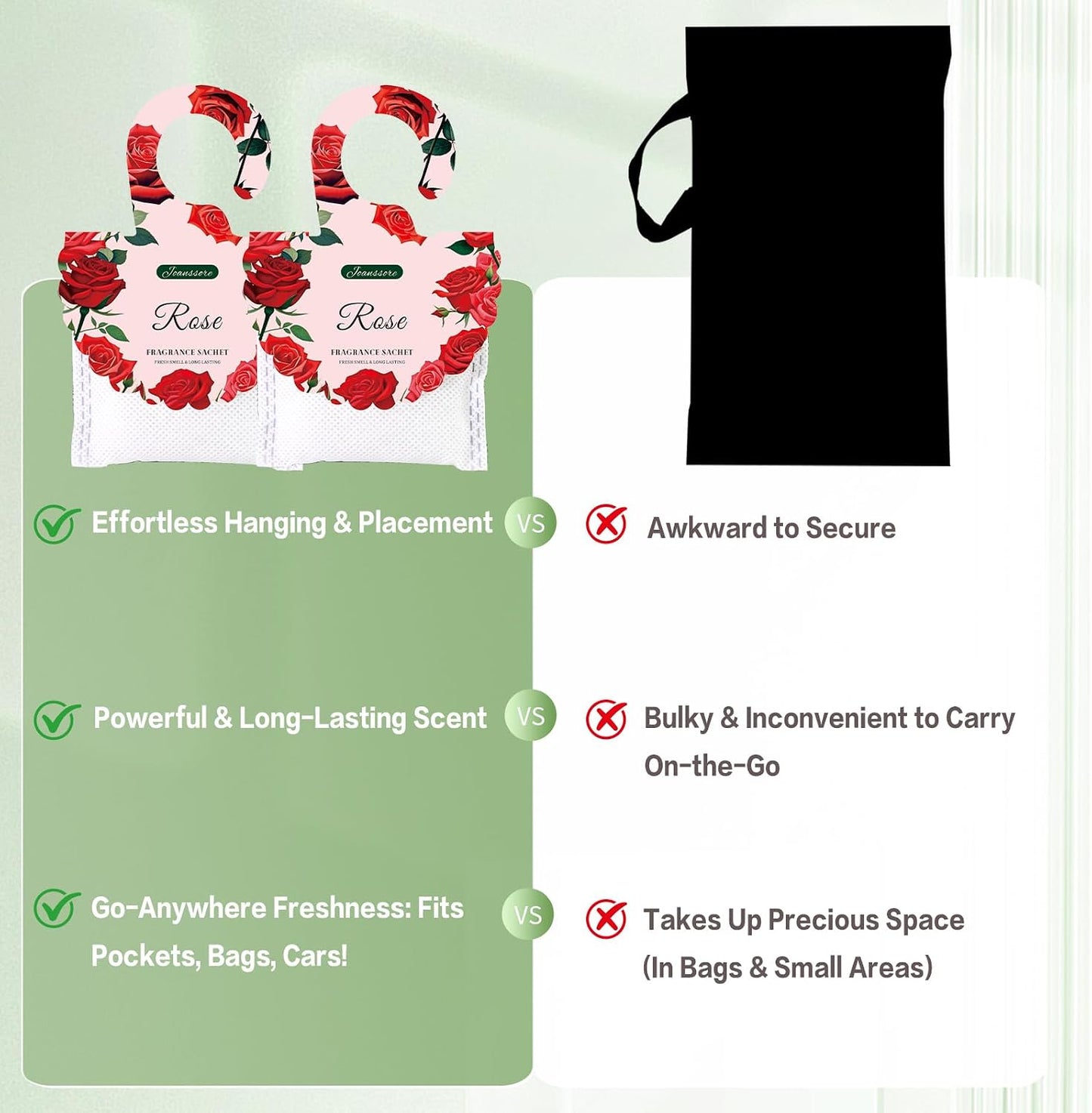 15 Packs Rose Scented Sachets Bag for Drawers and Closets, Home Fragrance Sachet Long-Lasting Hanging Closet Deodorizer Smell Goods for House