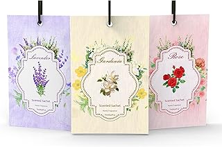 12 Packs Scented Sachets for Drawer and Closet, Long-Lasting Sachet Bags for Car & Bedroom, Home Fragrance Bags 3 Scents Option- Lavender Rose Gardenia