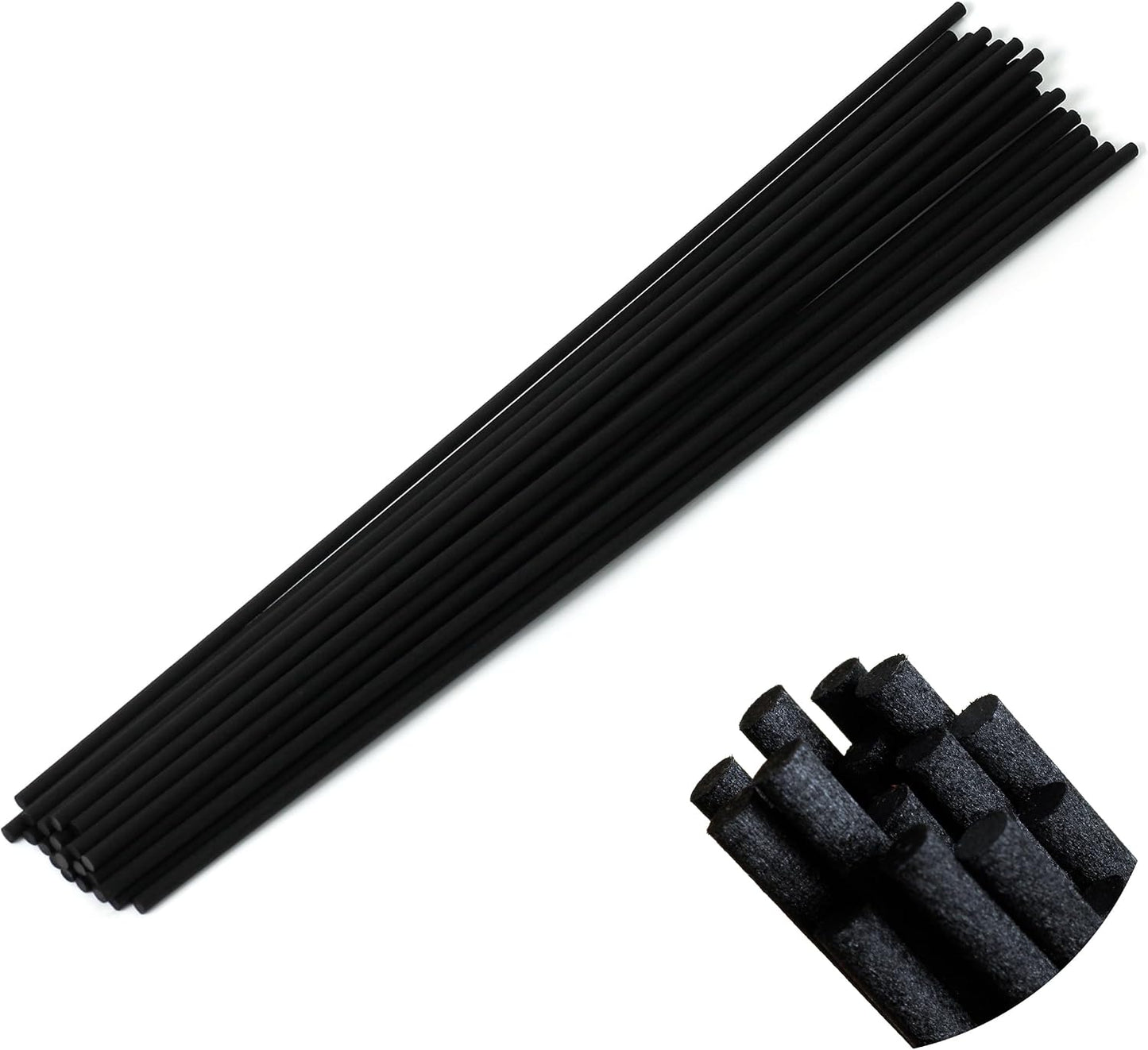 Black Fibre Reed Diffuser Sticks 20pcs 43cm x 5mm Black Fibre Reed Diffuser Sticks Thick Diffuser Reeds Sticks Diffuser Sticks for Diffuser Oils Fragrance Refill Fibre Reeds for Diffusers