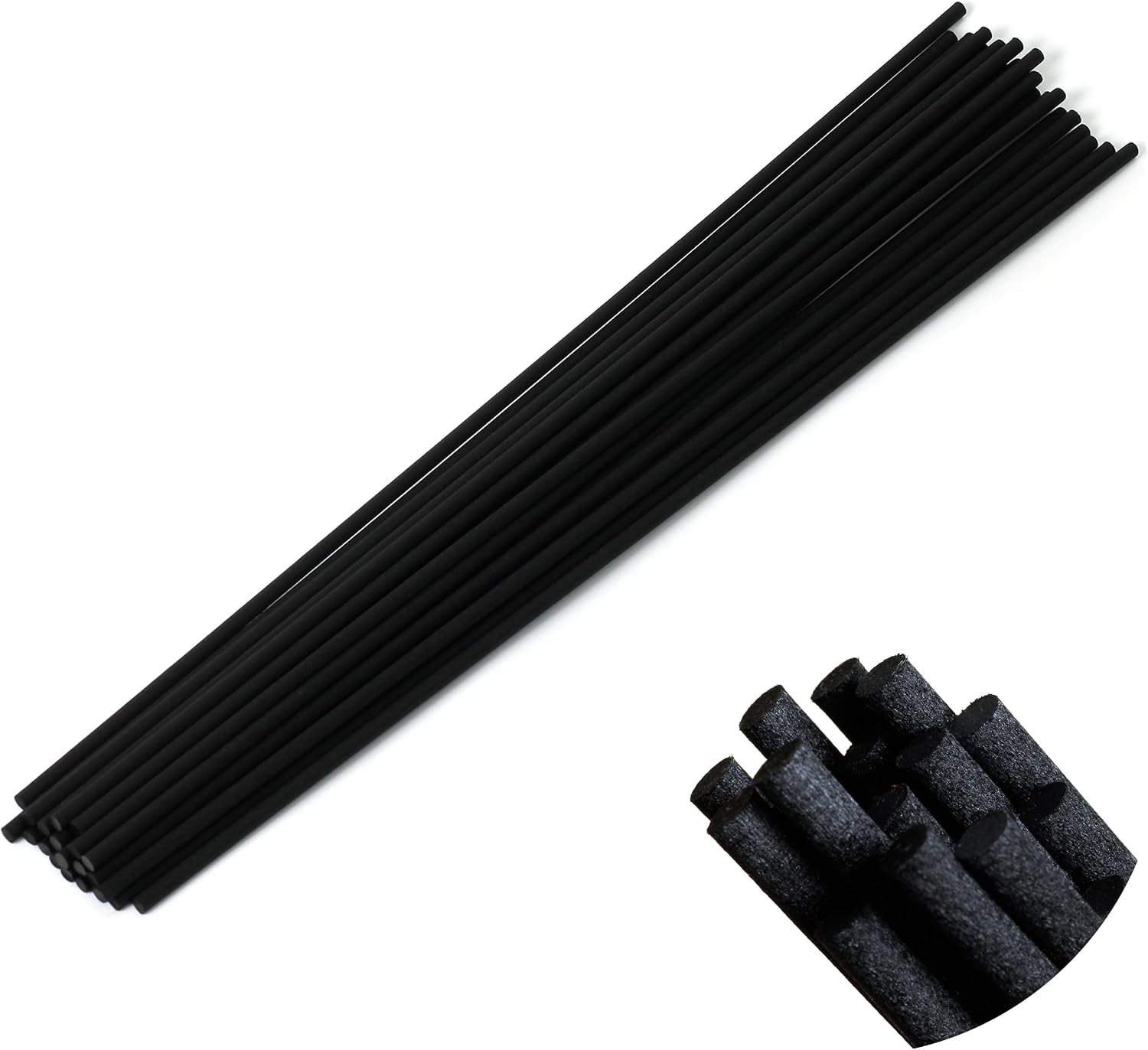 Black Fibre Reed Diffuser Sticks 20pcs 43cm x 5mm Black Fibre Reed Diffuser Sticks Thick Diffuser Reeds Sticks Diffuser Sticks for Diffuser Oils Fragrance Refill Fibre Reeds for Diffusers