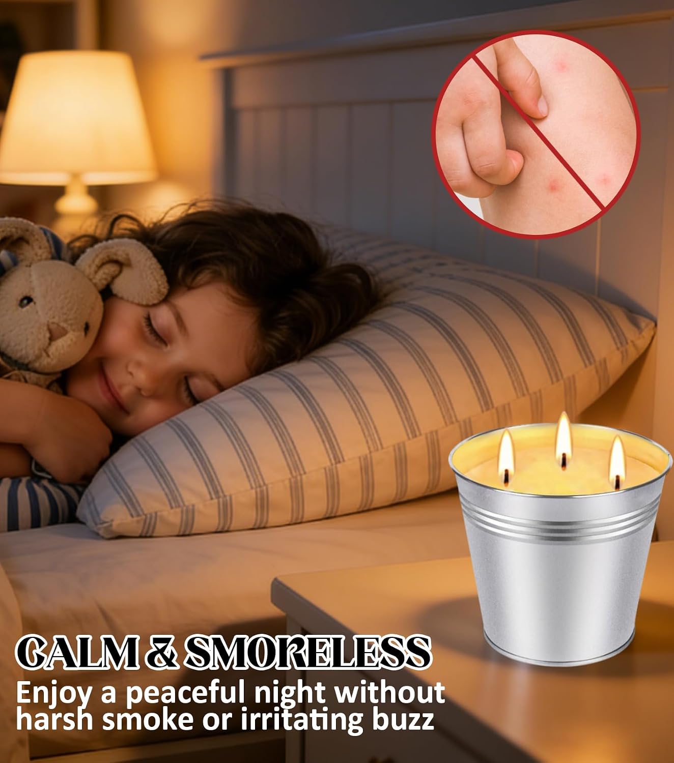 Citronella Candles Outdoor, 2 Pack 32oz Large Citronella Candle 3-Wick Natural Soy Wax Summer Candle Set 210 Hours Long Lasting Burning Huge Scented Outdoor Indoor Candles Garden Yard Camping