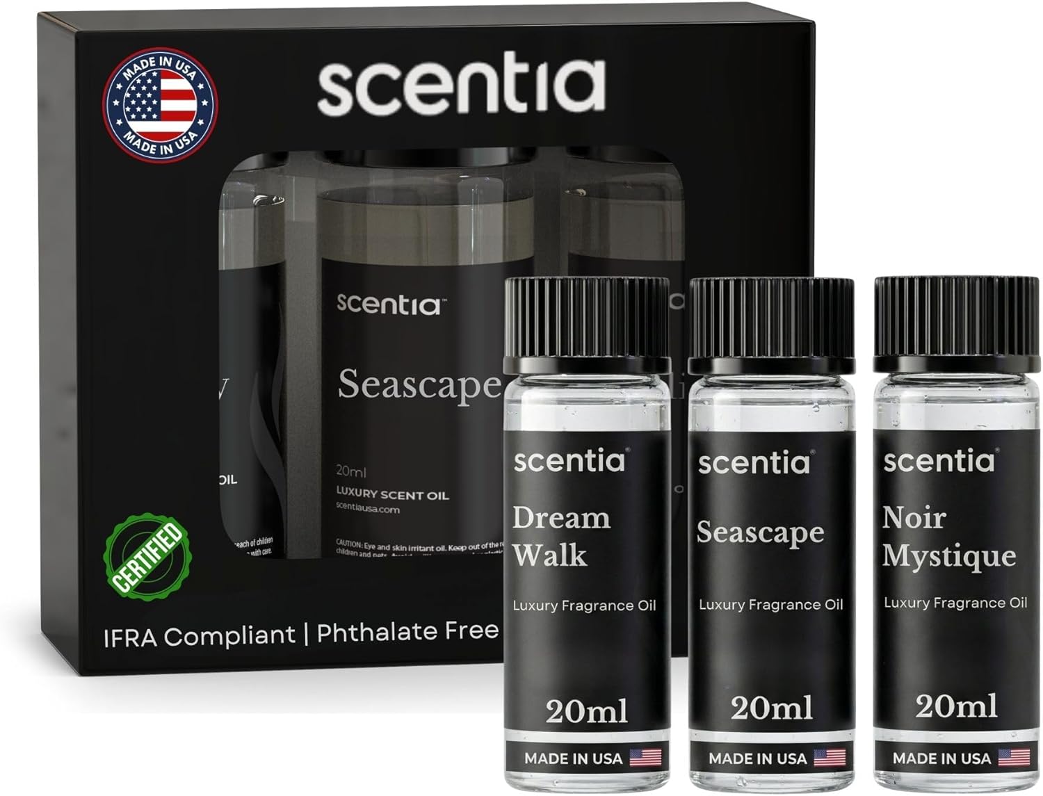 Scentia Luxury Fragrance Collection Diffuser Oils – 3×20 ml Aromatherapy Set | Premium Scents Inspired by 5-Star Destinations | Long Lasting Aroma, Gift-Ready Essential Oil Blend