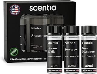 Scentia Luxury Fragrance Collection Diffuser Oils – 3×20 ml Aromatherapy Set | Premium Scents Inspired by 5-Star Destinations | Long Lasting Aroma, Gift-Ready Essential Oil Blend
