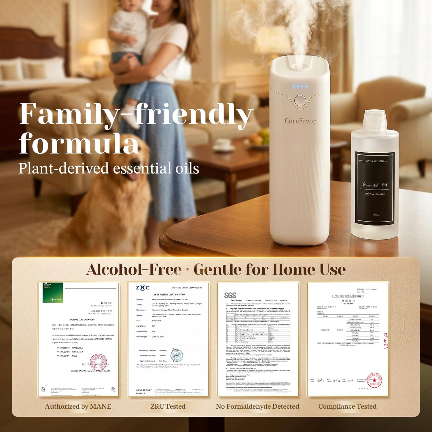 Waterless Essential Oil Diffuser (M60) with 120ml Oil, Portable Battery-Operated Cold Air Aroma Scent Machine, 4 Adjustable Intensity Levels, Quiet Diffuser for Bedroom Office Bathroom Car