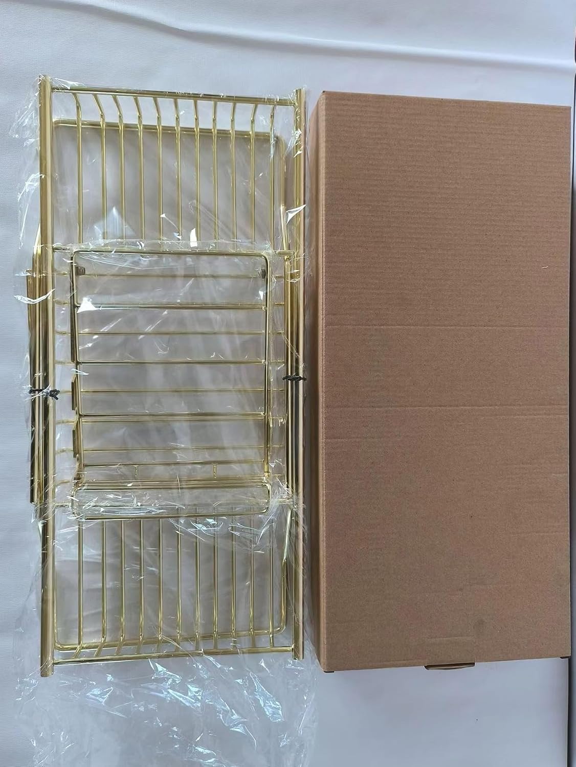 Stainless Steel Expandable Shower Bathtub Tray Over Tub Bath Caddy Expandable Bath Caddy for The Elegant Tub Chrome Polished (Gold)