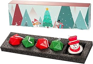 D20 Dice Candles Set, Box of 5 Piece, Long Burning Candles, DND Christmas Candle Gift Polyhedral Dice Candle with Gift Box for Home Decor, Christmas, as D&D Gifts