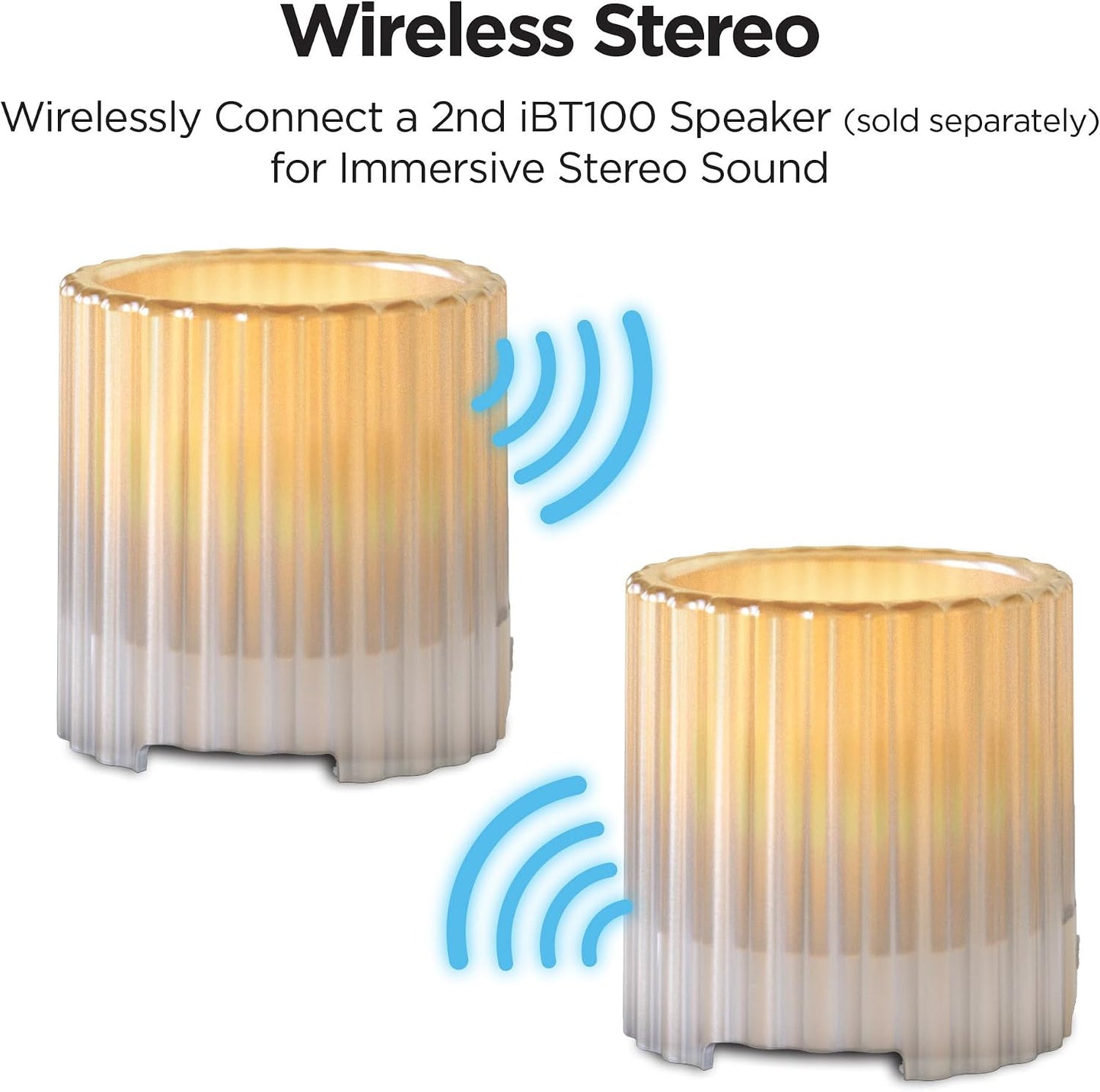 iHome Flameless Candle with Bluetooth Speaker, LED Candle with Rechargeable Battery Ideal for Stylish Home Décor – White (iBT100)