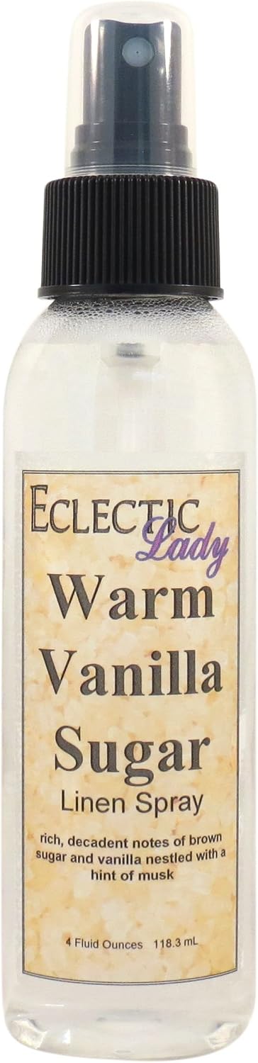 Eclectic Lady Warm Vanilla Sugar Linen Spray, Bedding & Pillows, (Double Strength 16 oz)