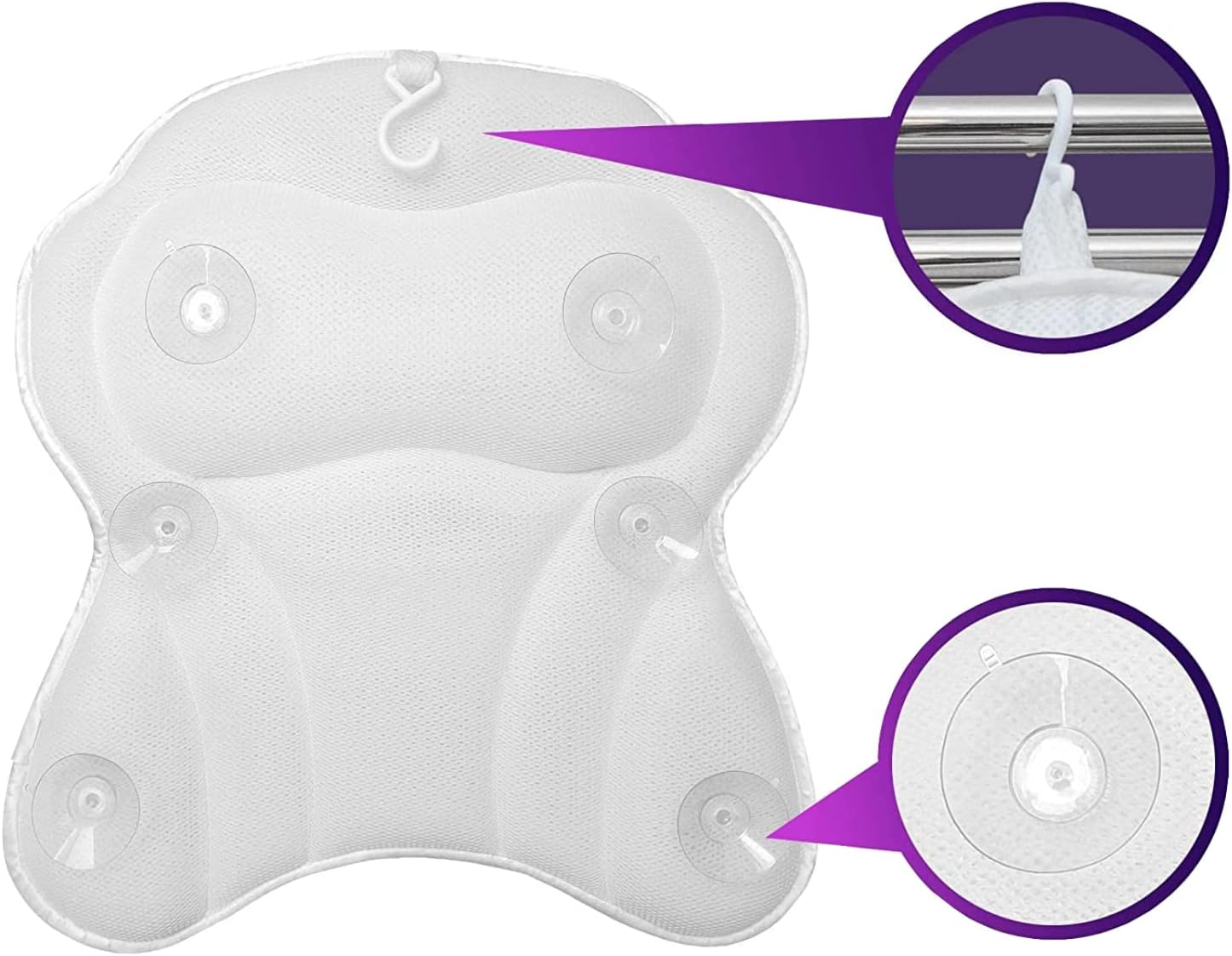 Luxury Ergonomic Bath Spa Tub Relax Pillow Cushion Headrest Neck Back Support