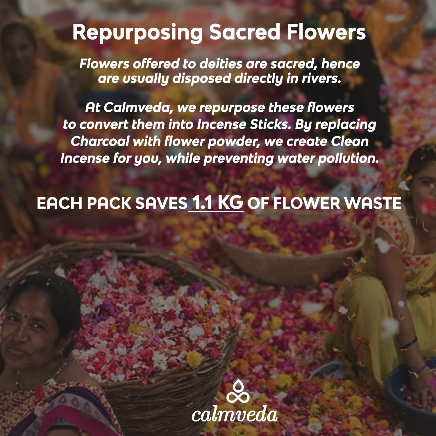 Calmveda Church Frankincense and Myrrh Incense - 80 Sticks, Charcoal Free, Handmade from Upcycled Flowers, Spiritual Healing Incense