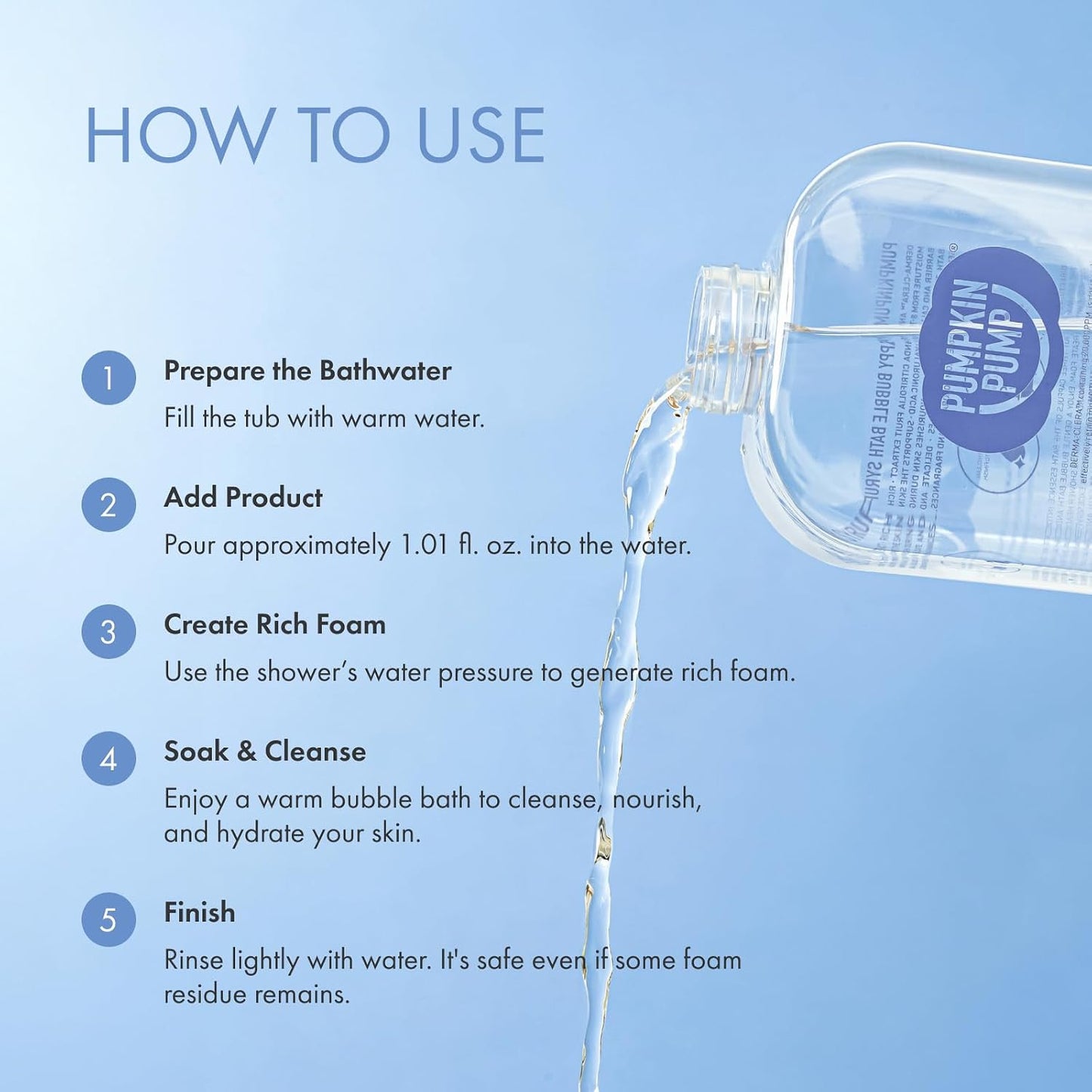 PUMPKINPUMP Happy Bubble Bath Syrup, 16.9 fl. oz, 8 Types hyaluronic Acid, Suitable for Sensitive Skin