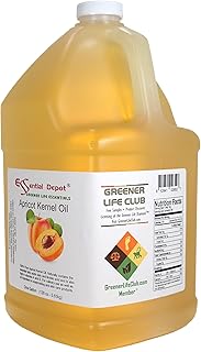 Apricot Kernel Oil - 1 Gallon (128 oz) - Food Grade - Safety Sealed HDPE Container with Resealable Cap - 100% Pure and Natural for Hair, Skin, Massage, and Cooking