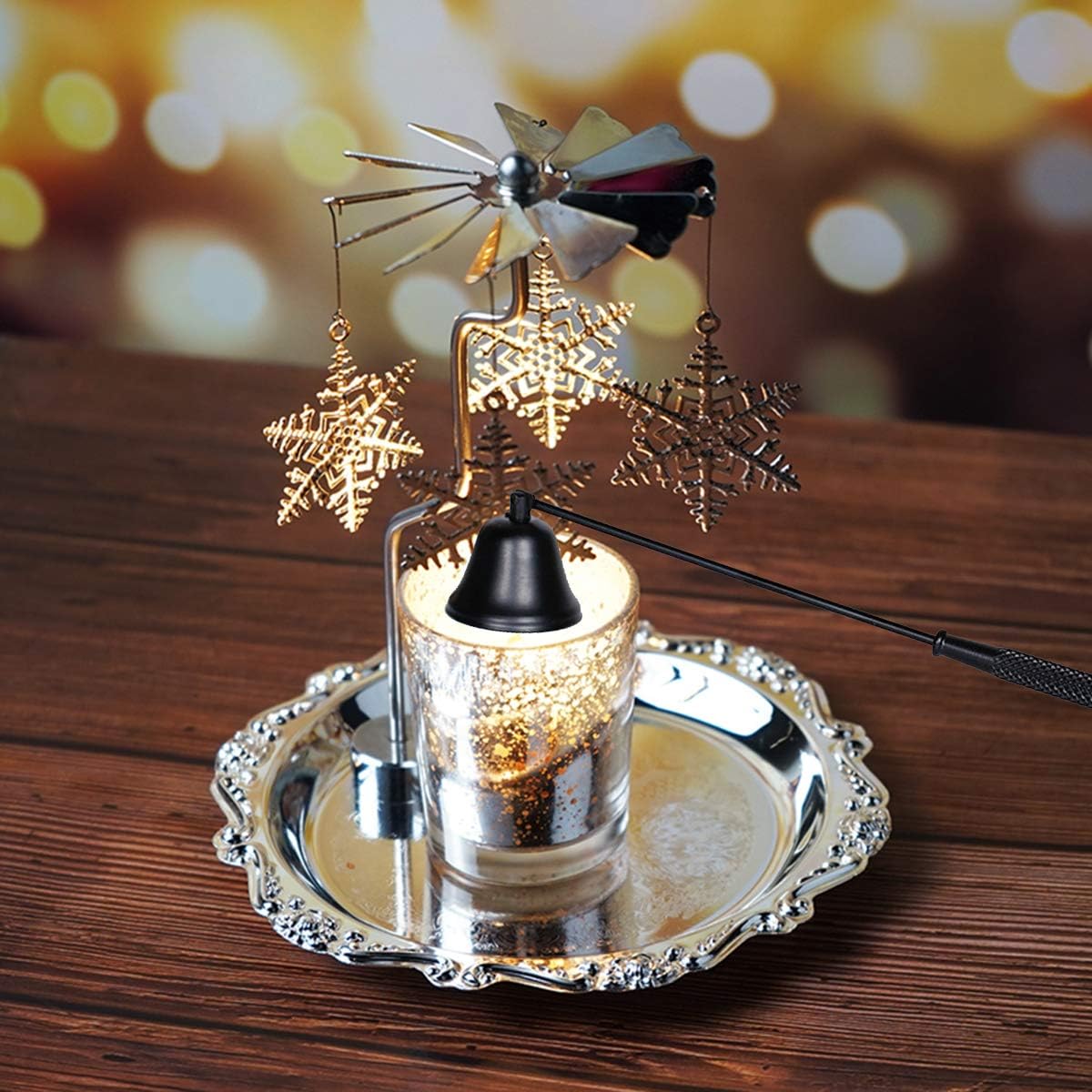 Candle Snuffer, Stainless Steel Wick Flame Extinguisher Elegant Candle Accessory for Candle Lovers - Black