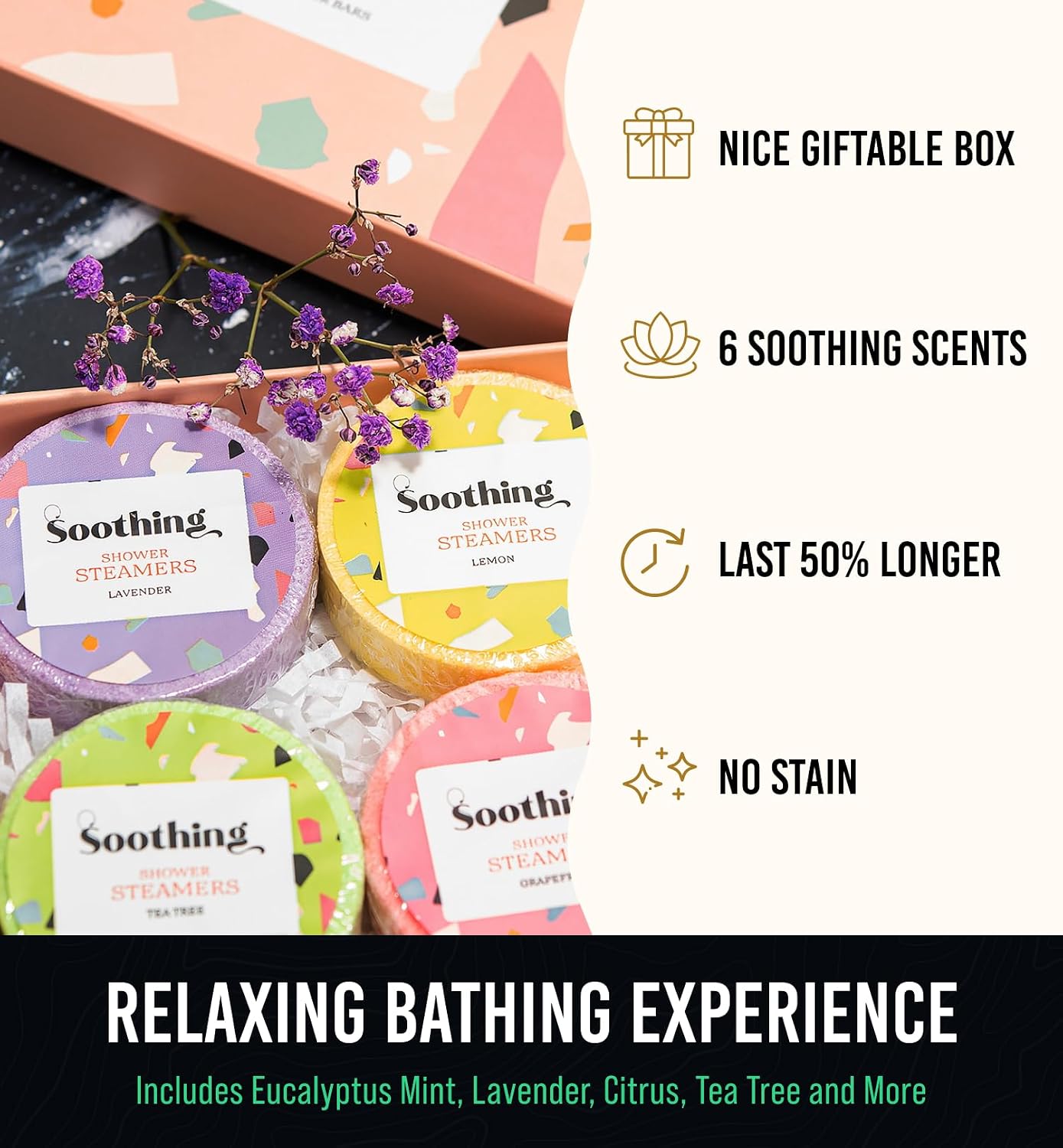 Valentines Day Gifts for Her - Shower Steamers Aromatherapy Gift Set - Valentines Gifts for Mom, Wife, Girlfriend, Grandma, Daughter - Natural Essential Oil Home Spa Self-Care - 6 Pack