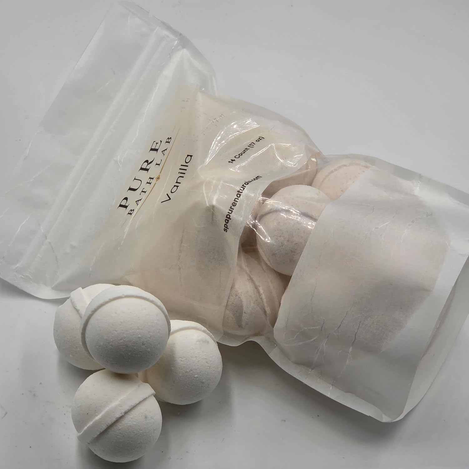 Spa Pure VANILLA Bath Bomb -14 Bath Bomb Fizzies - popular 1 oz gum drop shapped - ultra moisturizing with Shea, Mango & Cocoa Butter, makes a nice gift
