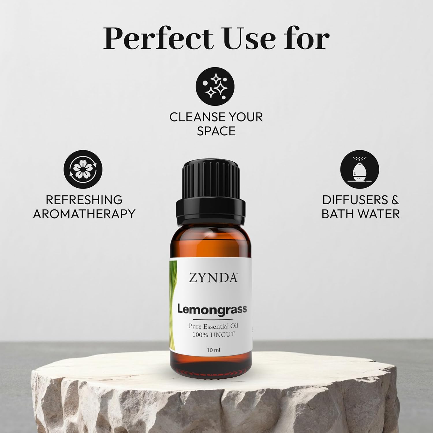 Lemongrass Essential Oil 10ml – 100% Pure and Natural Lemongrass Oil for Aromatherapy and Diffuser – Premium Grade Essential Oils for Skin, Massage, Hair Care