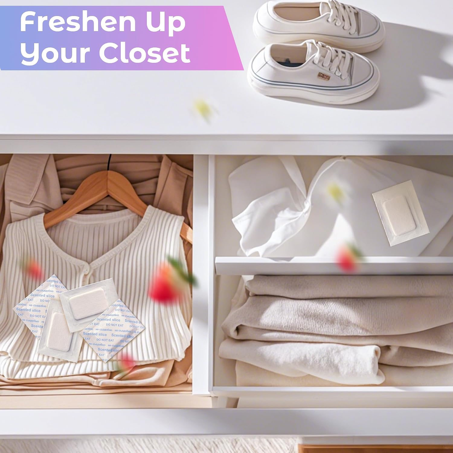 Rose Scented Sachets – Long-Lasting Odor Remover and Freshener for Shoes, Closets, Drawers, and Storage Spaces