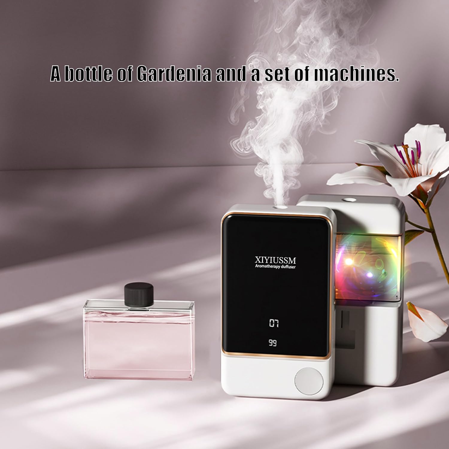 Waterless Essential Oil Diffuser for Home & Office Cordless Battery Operated Aroma Diffuser with 7 Mist Levels, Ultrasonic Air Freshener for Large Rooms Bedroom Bathroom Car Small & Portable