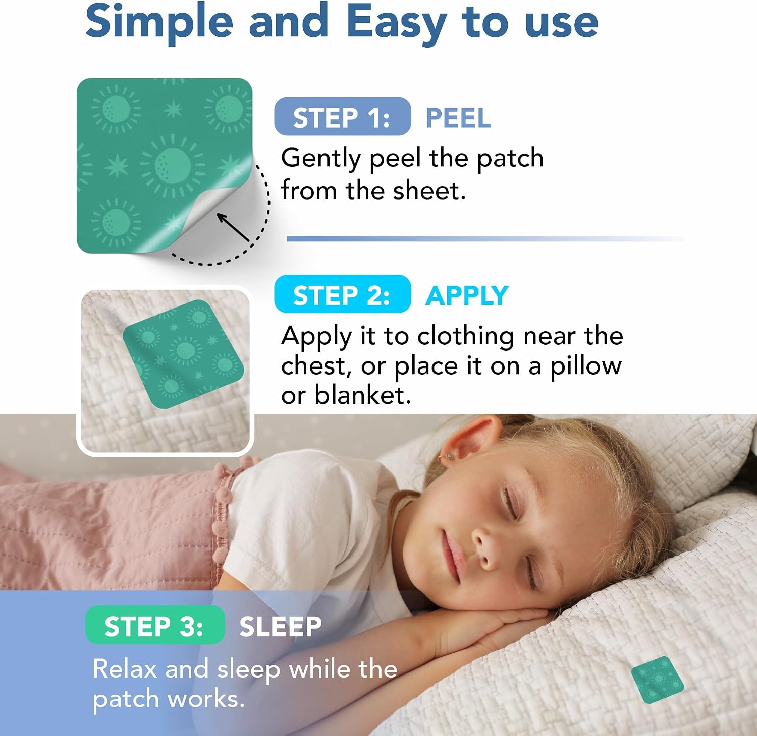 Sleep Stickers for Kids & Adults - 100 Travel Pack Aromatherapy Bedtime Stickers with Lavender, Sweet Orange & Cedarwood - Drug and Melatonin Free Stick-On Sleep Patches for Pillow, Clothing