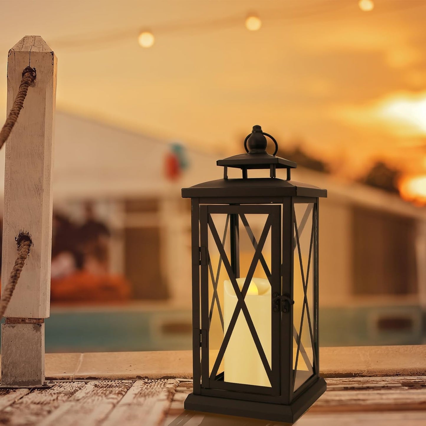 2" X 4" Battery Operated Flameless Candles with Timer, Waterproof Outdoor Flickering LED Pillar Candles for Home, Wedding Decoration, Slim Tall, Ivory Plastic, 2 Pack